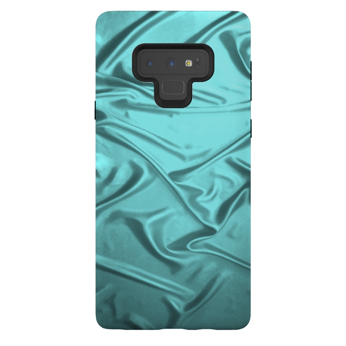 Galaxy Note 9 StrongFit Shimmering Teal Satin by Andrea Haase