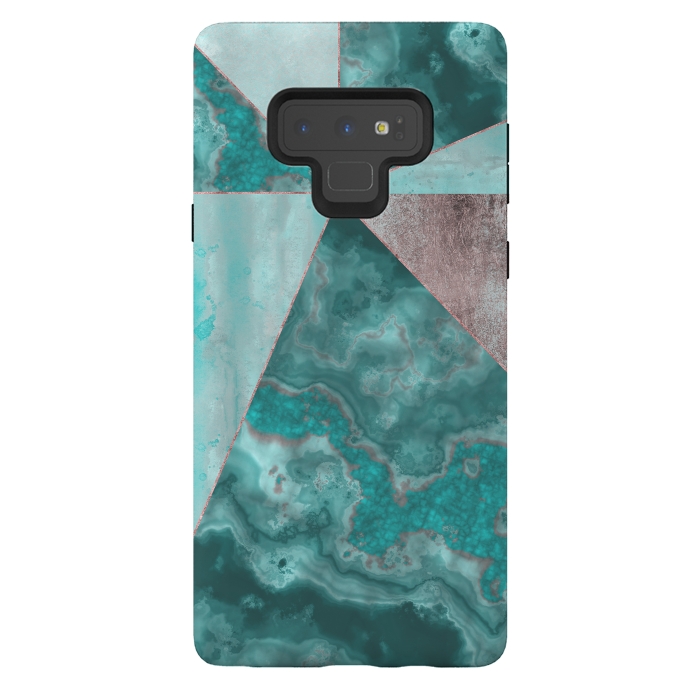 Galaxy Note 9 StrongFit Rosegold And Gemstone Collage 2 by Andrea Haase