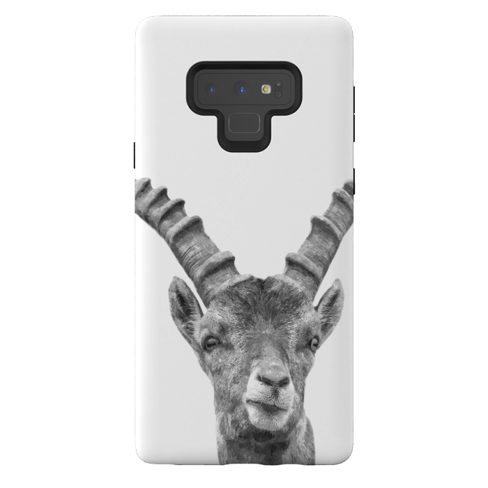 Galaxy Note 9 StrongFit Black and White Capricorn by Alemi
