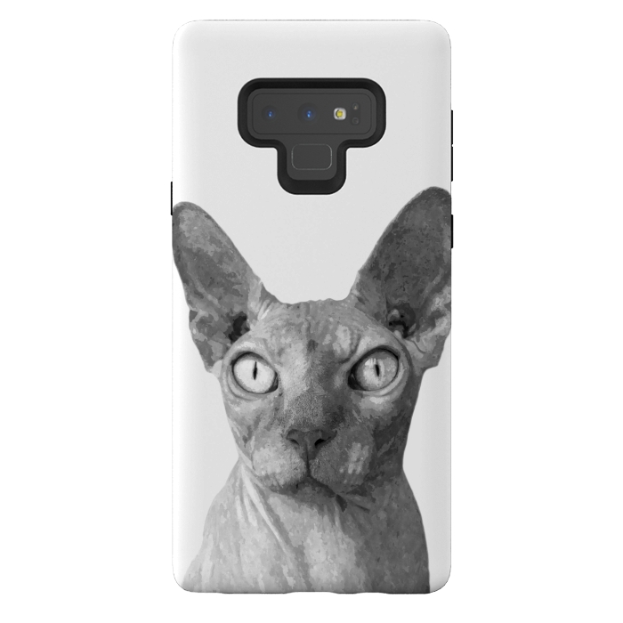 Galaxy Note 9 StrongFit Black and White Sphynx by Alemi