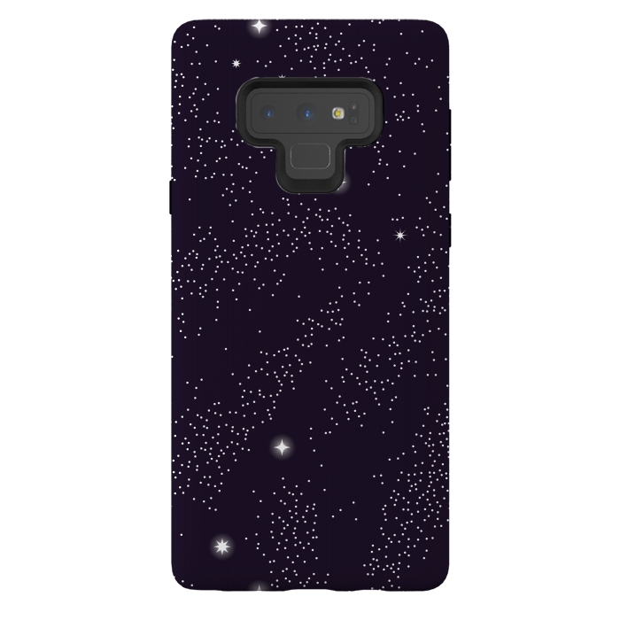 Galaxy Note 9 StrongFit Universe with planets and stars seamless pattern, cosmos starry night sky 005 by Jelena Obradovic