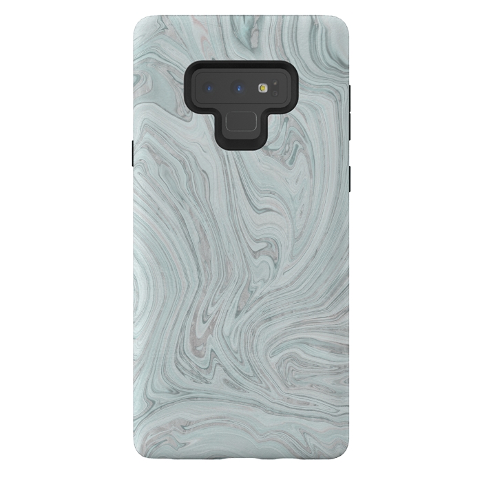 Galaxy Note 9 StrongFit Teal Grey Soft Pastel Marble by Andrea Haase