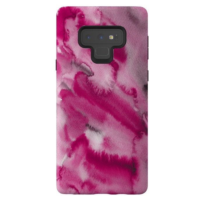 Galaxy Note 9 StrongFit Pink and Grey Ink Marble Texture  by  Utart