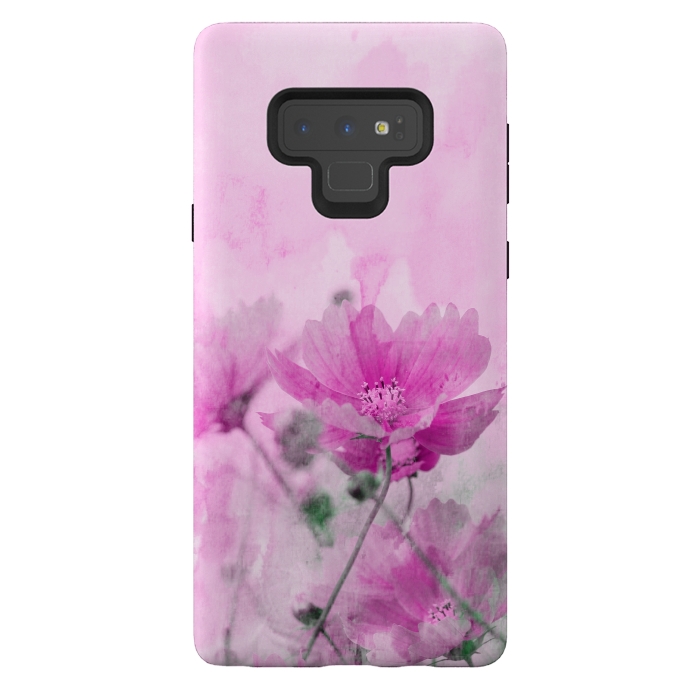 Galaxy Note 9 StrongFit Pink Cosmea Watercolor Art by Andrea Haase