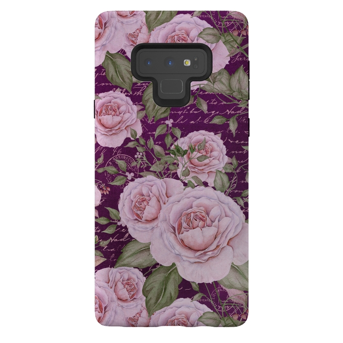 Galaxy Note 9 StrongFit Nostalgic Rose PAttern by Andrea Haase
