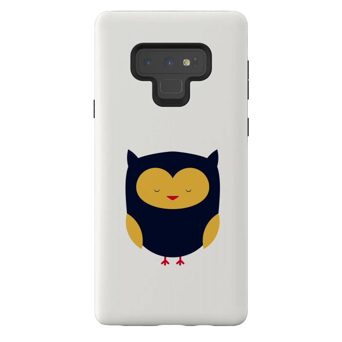 Galaxy Note 9 StrongFit cute little flat owl by TMSarts