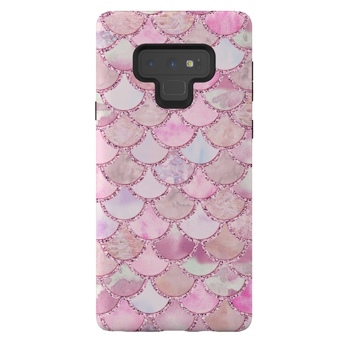 Galaxy Note 9 StrongFit Pretty pink and pastel Mermaid Scales  by  Utart