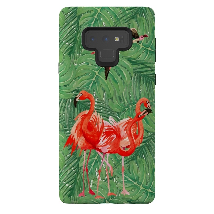 Galaxy Note 9 StrongFit Flamingo Jungle  by  Utart
