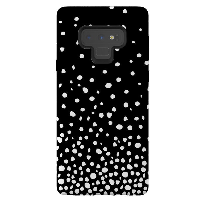 Galaxy Note 9 StrongFit White on Black Polka Dot Dance by DaDo ART