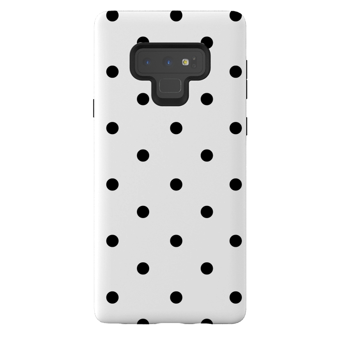Galaxy Note 9 StrongFit Simply black polka dots on white  by DaDo ART