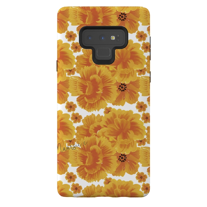 Galaxy Note 9 StrongFit Flores naranjas by Camila