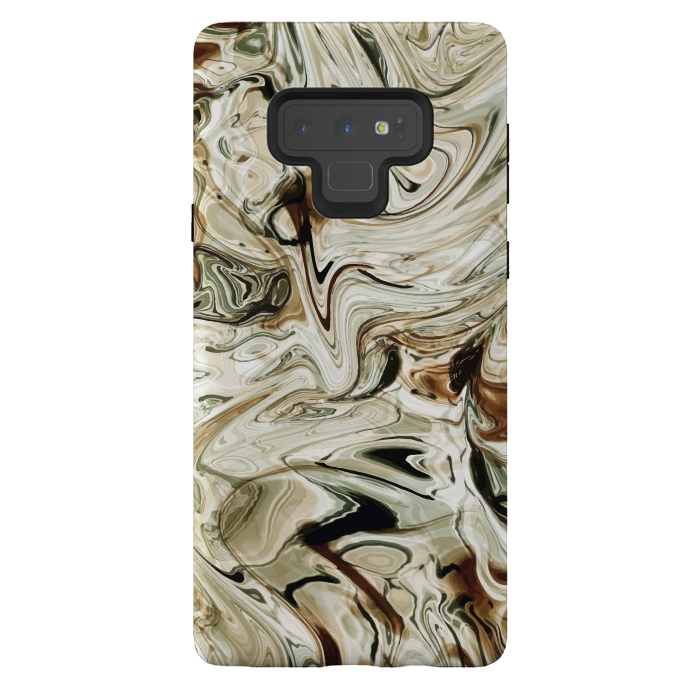 Galaxy Note 9 StrongFit Brown Marble by Creativeaxle