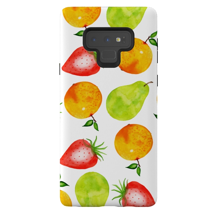 Galaxy Note 9 StrongFit Watercolor Summer Fruits by Bledi
