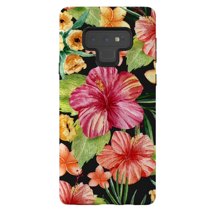 Galaxy Note 9 StrongFit Watercolor summer flowers 11 by Bledi