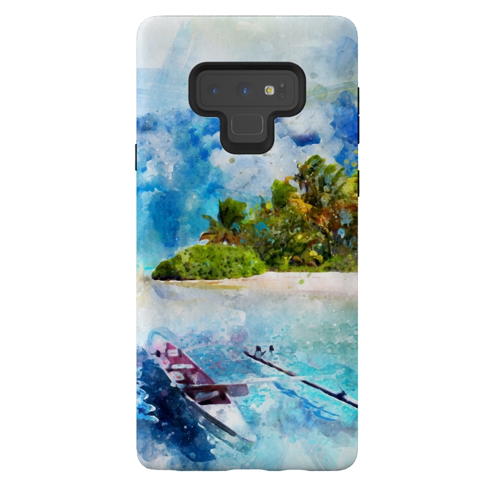 Galaxy Note 9 StrongFit Boat at Island by Creativeaxle