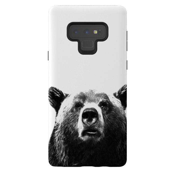 Galaxy Note 9 StrongFit Black and White Bear by Alemi