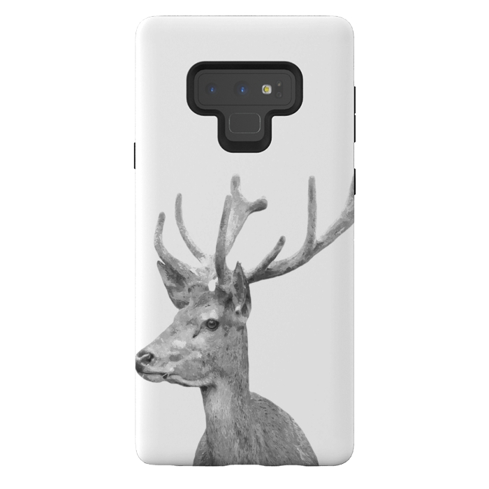 Galaxy Note 9 StrongFit Black and White Deer by Alemi