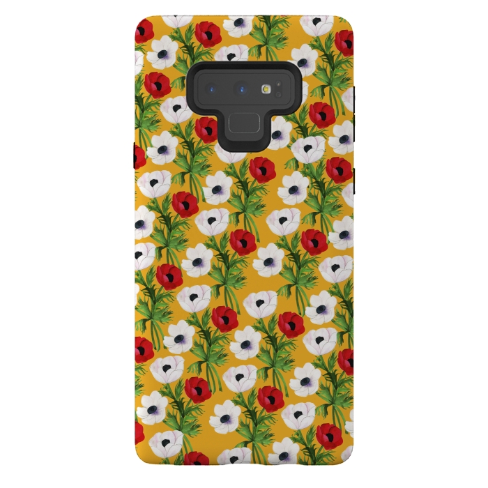 Galaxy Note 9 StrongFit Yellow Flowers Rain by Rossy Villarreal