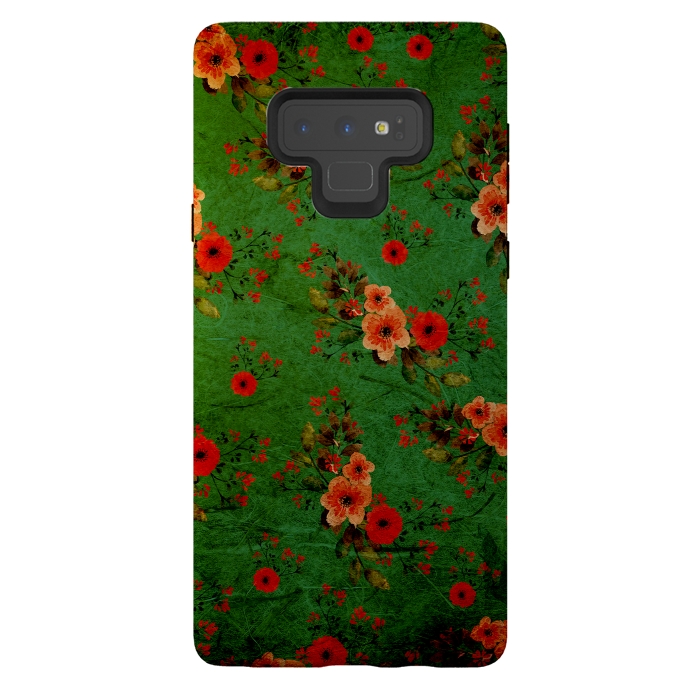 Galaxy Note 9 StrongFit Vintage Flowers by Rossy Villarreal