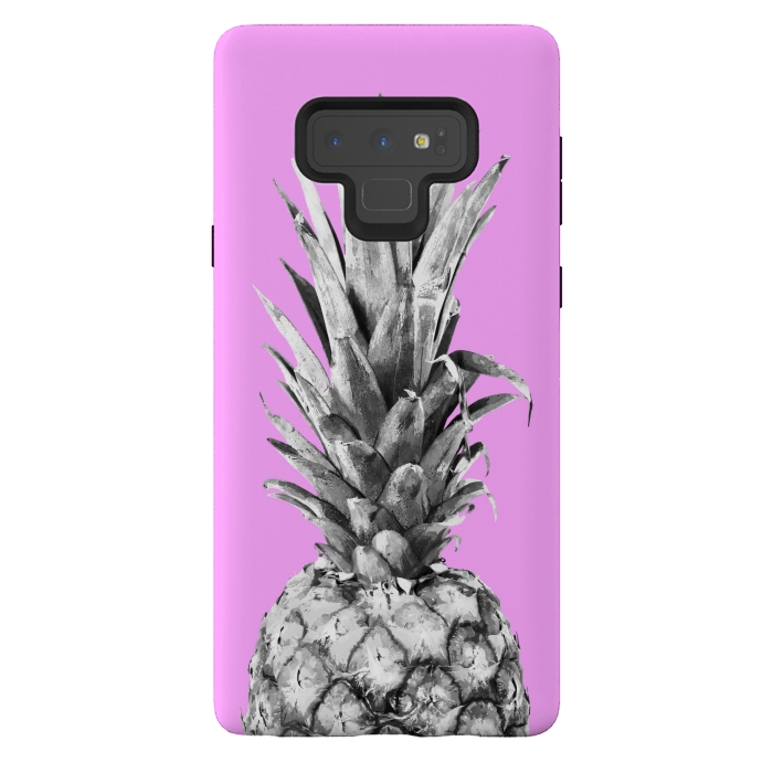 Galaxy Note 9 StrongFit Black, White, Pink Pineapple by Alemi