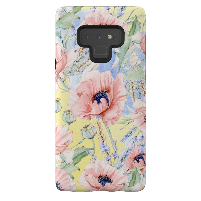 Galaxy Note 9 StrongFit Pastel Summer Poppy Meadow by  Utart