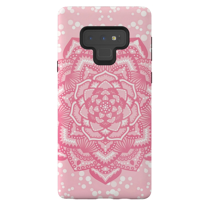 Galaxy Note 9 StrongFit Pink flower mandala by Jms