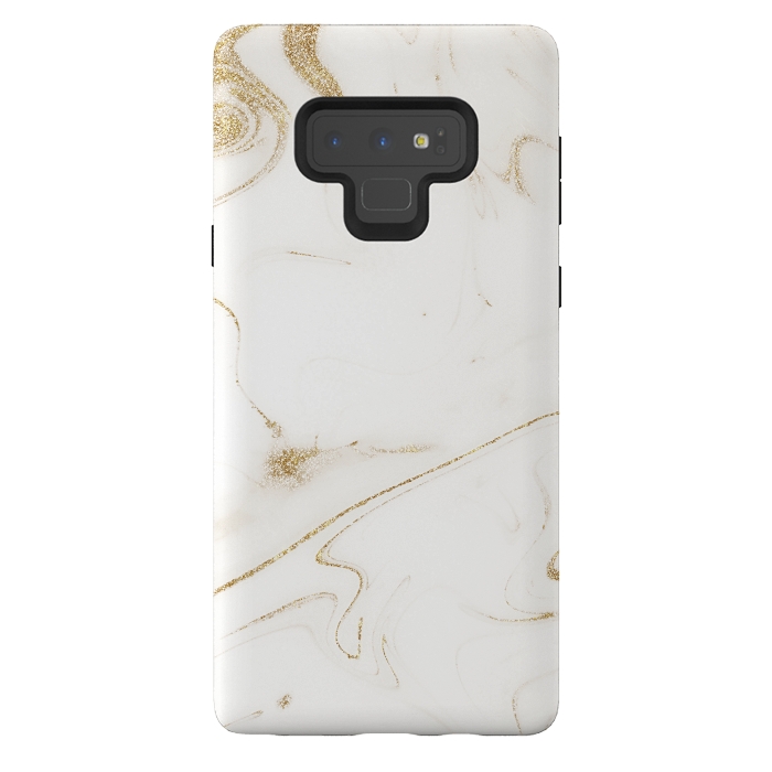 Galaxy Note 9 StrongFit Elegant gold and white marble image by InovArts