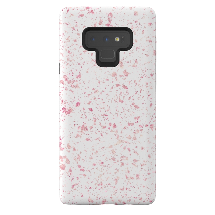 Galaxy Note 9 StrongFit Classy vintage marble rose gold terrazzo design by InovArts