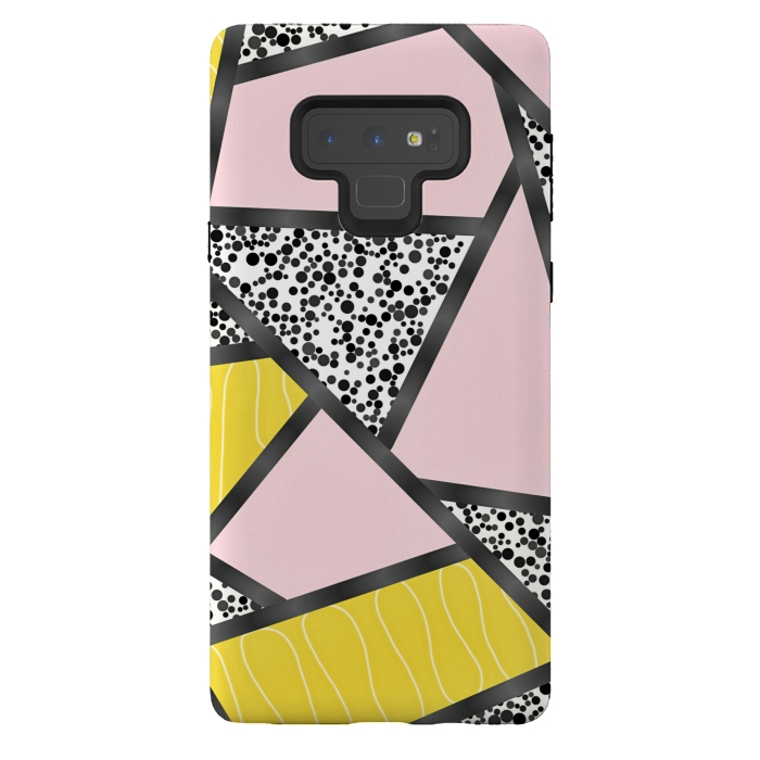 Galaxy Note 9 StrongFit Geometric pink black by Jms