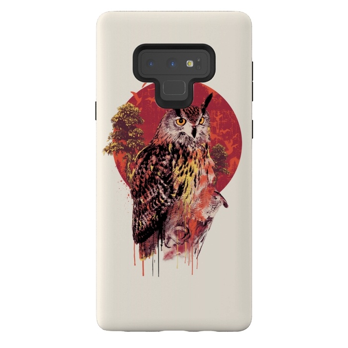 Galaxy Note 9 StrongFit Owl Red by Riza Peker