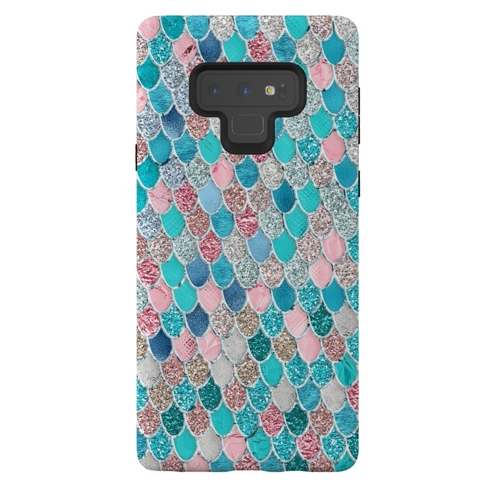 Galaxy Note 9 StrongFit Summer Pastel Glitter Mermaid Scales by  Utart