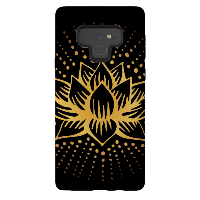 Galaxy Note 9 StrongFit Golden Lotus Mandala by Majoih