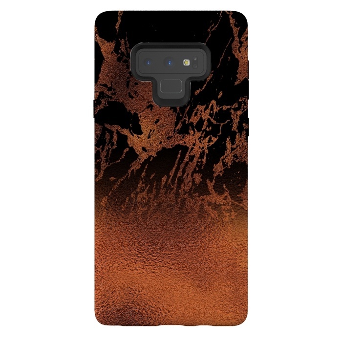 Galaxy Note 9 StrongFit Copper Gold and Black Marble  by  Utart