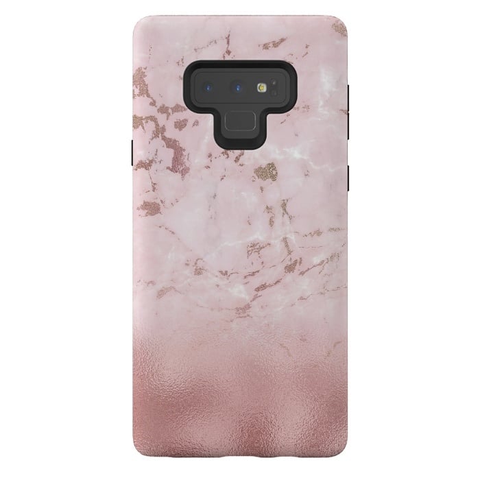 Galaxy Note 9 StrongFit Rose Gold Glitter Marble Blush by  Utart