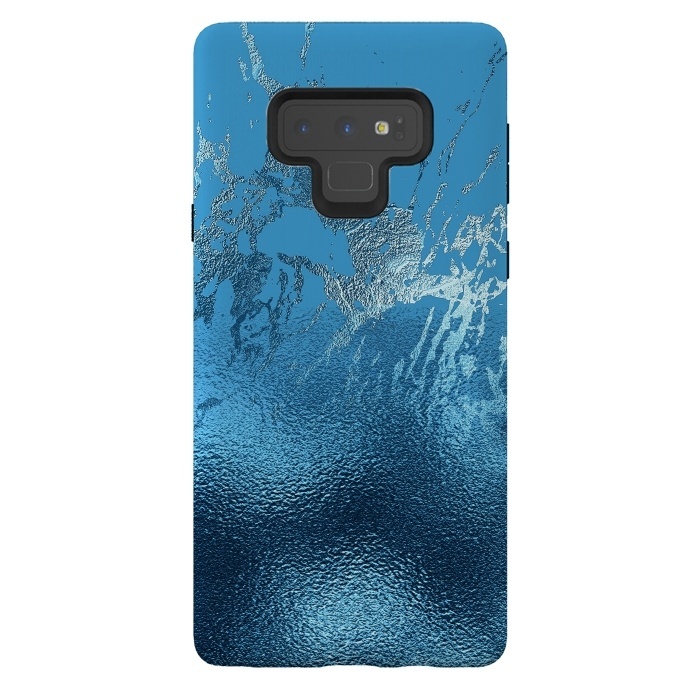 Galaxy Note 9 StrongFit Blue Metal and Marble  by  Utart