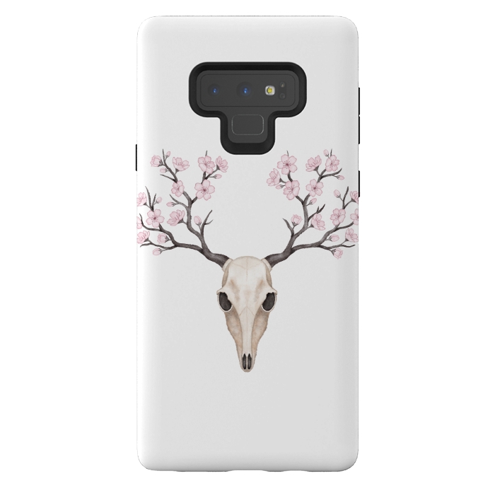 Galaxy Note 9 StrongFit Blooming deer skull by Laura Nagel