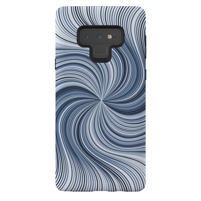 Galaxy Note 9 StrongFit Abstract Wavy Lines In Shades Of Blue by Andrea Haase