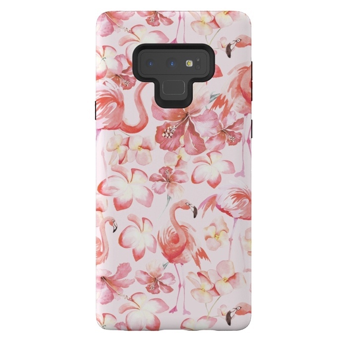 Galaxy Note 9 StrongFit Pink Flamingo Aloha Dance by  Utart