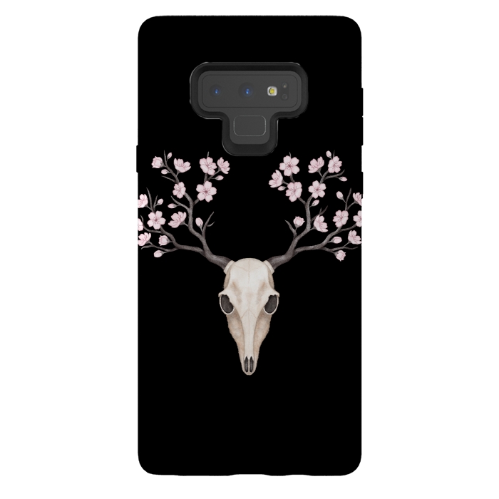 Galaxy Note 9 StrongFit Deer skull black by Laura Nagel