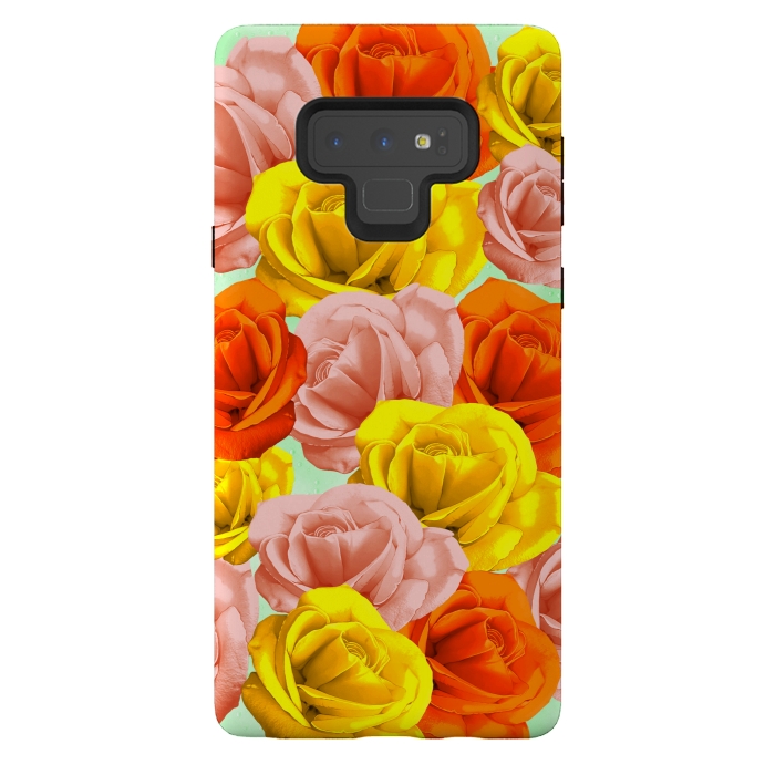 Galaxy Note 9 StrongFit Roses Pastel Colors Floral Collage by BluedarkArt