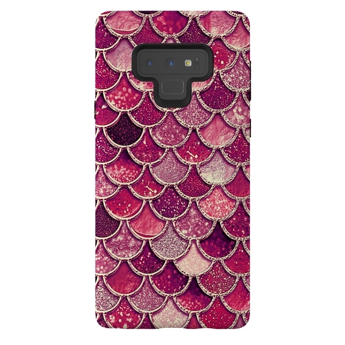 Galaxy Note 9 StrongFit Pink and Purple Pretty Sparkling Mermaid Scales  by  Utart