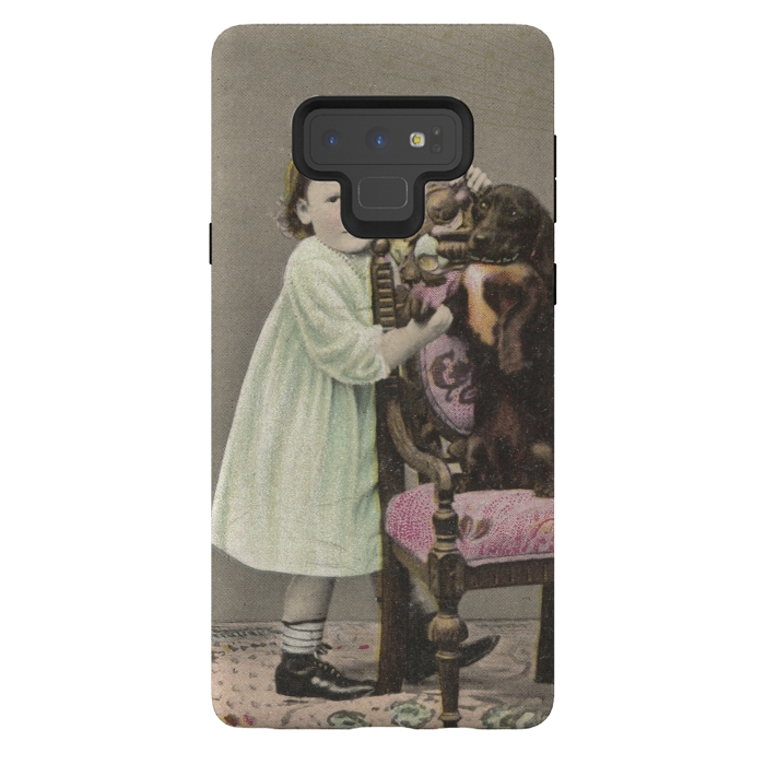 Galaxy Note 9 StrongFit Vintage Girl With Dog by Andrea Haase
