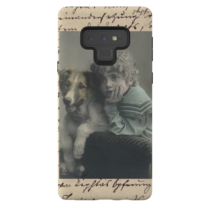 Galaxy Note 9 StrongFit Vintage Boy With Dog by Andrea Haase