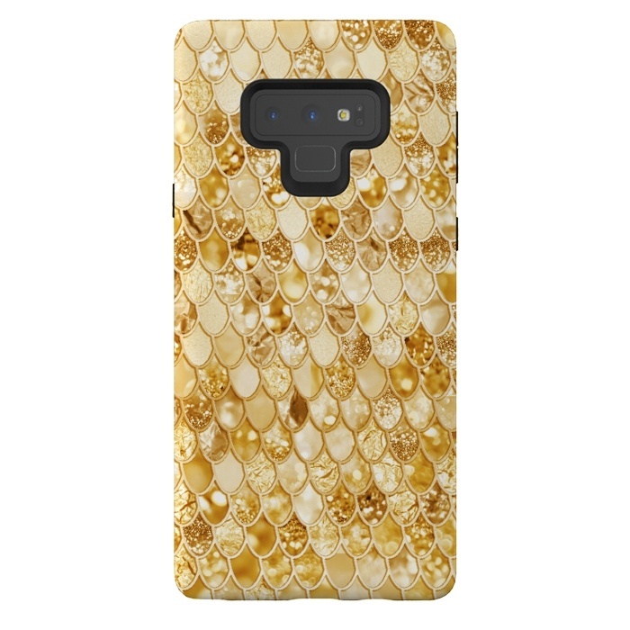 Galaxy Note 9 StrongFit Gold Mermaid Scales Pattern by  Utart