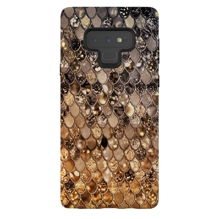 Galaxy Note 9 StrongFit Old Gold and Bronze Mermaid Scales Pattern by  Utart