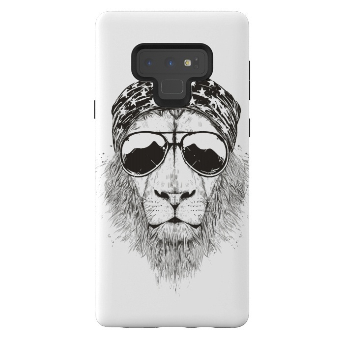 Galaxy Note 9 StrongFit Wild lion (bw) by Balazs Solti