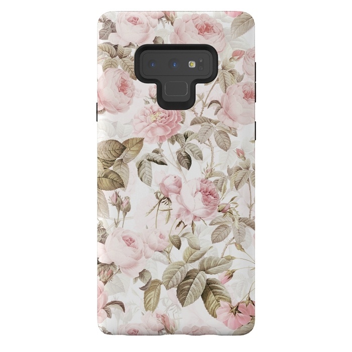 Galaxy Note 9 StrongFit Romantic Vintage Roses Pattern by  Utart