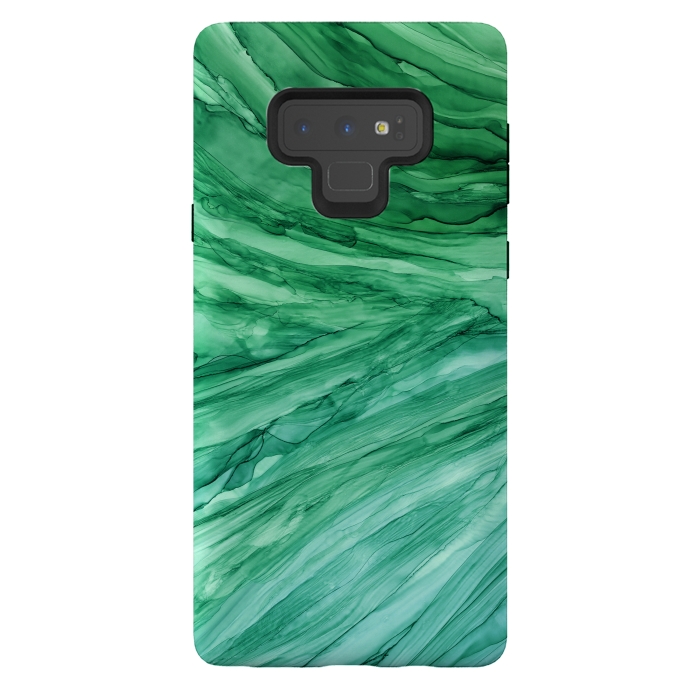 Galaxy Note 9 StrongFit Emerald Green Marble by Becky Starsmore