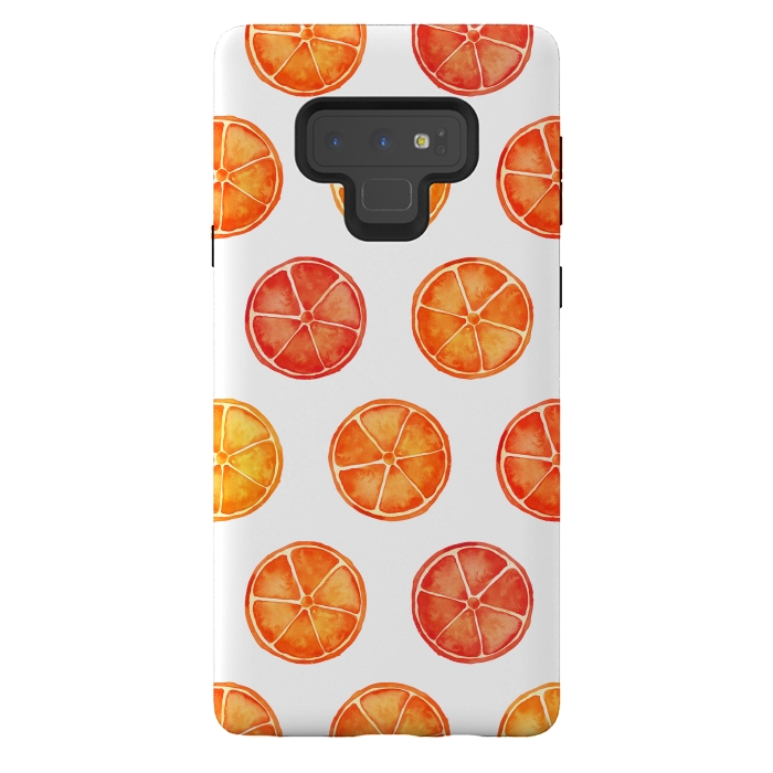 Galaxy Note 9 StrongFit Orange Slices Citrus Print by Becky Starsmore