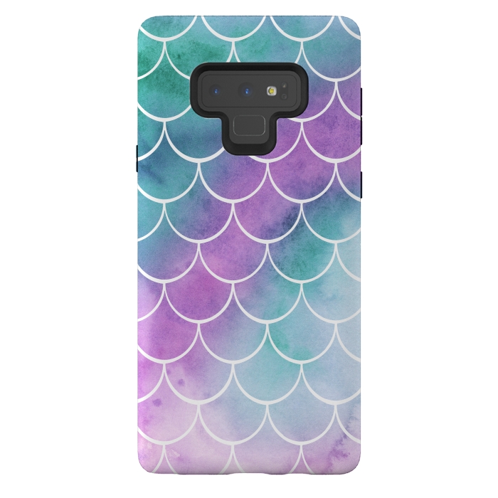 Galaxy Note 9 StrongFit Dreamy Pastel Mermaid Scales by Becky Starsmore